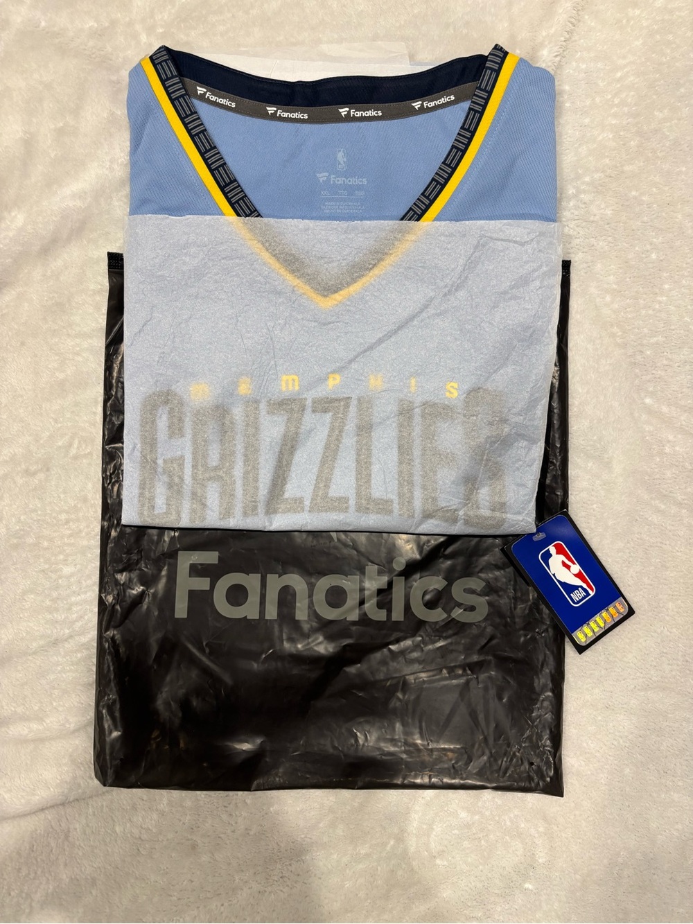 Fanatics NBA Memphis Grizzlies Ja Morant #12 Jersey Light Blue Mens 2XL & XL
